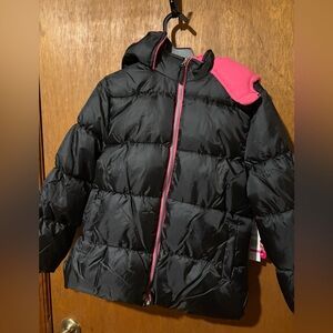 Pink Platinum Black and Pink Kids Puffer Jacket